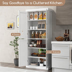 72.5 Inches Tall Buffet Cabinet with 6-Tier Shelves and 4 Doors
