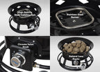 Flame King Smokeless Portable Propane Fire Pit Bowl, 19 inches, 58K BTU with Propane Grip Scale, Self Igniter, Cover, & Carry Straps for RV, Camping, & Outdoor Living