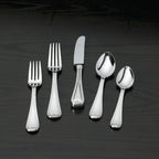 Lenox Silverware Set, Vintage Jewel 20-Piece Flatware Set, Service For 4, 18/10 Stainless Steel, Dishwasher Safe, Knives Spoons And Forks Set, Home And Kitchen Utensils (Silver, 20 Piece)