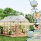 6 x 10 ft Greenhouse  Greenhouses for Outside  Polycarbonate Greenhouse with Aluminum Frame  Lockable Door and Ajustable Roof Vent for Backyard  Green Houses for Outside Garden Backyard  Patio