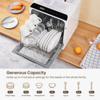 HAVA Countertop Dishwasher, 6 Programs Portable Dishwashers with 5L Built-in Water Tank