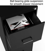Staples Vertical File Cabinet for Letter/Legal Files, 3-Drawer, Letter/Legal Compatible, Locking, Black
