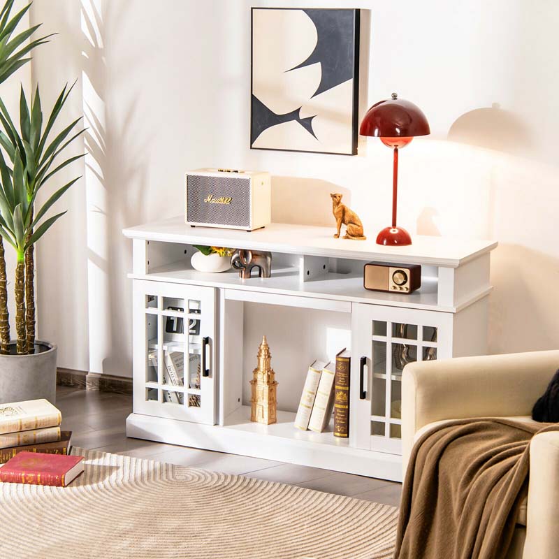 48" TV Console with 18" Fireplace Insert, Fireplace TV Stand for TVs up to 50 Inches, 1400W Electric Fireplace Heater