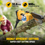 2-in-1 Electric Pole Saw - 6 Inch Brushless Mini Chainsaw with Extension Pole 2x3000mAh Batteries  Lightweight  15.7FT Reach Extension Tree Trimmer Cordless Pole Saws for Tree Trimming Pruning