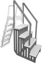 Select Anti-Slip in-Pool Steps | Gray | for Above Ground Swimming Pools | Can Mount to Decks 48" to 54" H | Safety Stairs Capacity Up to 300 lbs