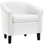 Renwick Faux Leather Barrel Accent Chair for Living Room, Set of 2, Black