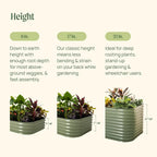Garden Raised Garden Bed Kit, 11" Tall 10 in 1 Modular Raised Garden Beds Kit, Metal Planter Box for Vegetables, Flowers, Herbs, Morden Gray
