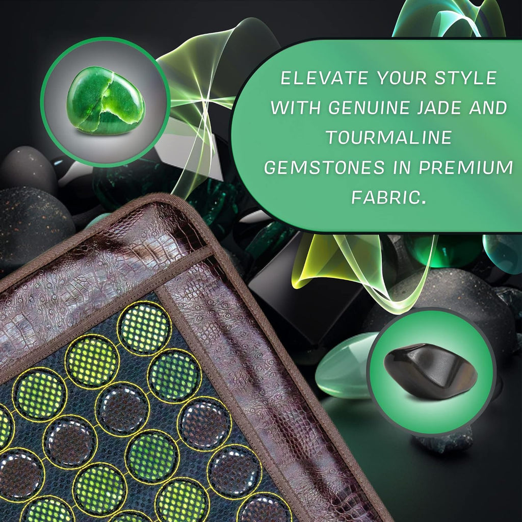 HealthyLine Far Infrared Heating Pad - Hot Stones Jade Tourmaline - Negative Ions - Mesh JT Mat Full 7224 Soft Light InfraMat Pro®