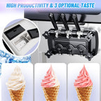 2200W Commercial Ice Cream Machine, 3 Flavor Soft Serve Ice Cream Machine, 5.3-7.4 Gal/Hr, with LCD Touch Screen, Automatic Cleaning, High Productivity for Home Snack Bar & Restaurants