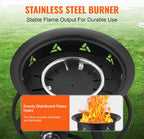 VEVOR Portable Propane Fire Pit, 24-Inch Diameter Outdoor Gas Fire Pit with Cover & Lava Rocks, Adjustable Flame Height Camping Firepit for Heating, Lighting, Gathering, 58,000 BTU, Black