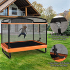 6FT Kids Trampoline with Swing, Safety Enclosure, ASTM Approved Rectangle Recreational Trampoline for 3-8 Years Indoor/Outdoor, Max Load 220lbs