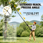 2-in-1 Electric Pole Saw - 6 Inch Brushless Mini Chainsaw with Extension Pole 2x3000mAh Batteries  Lightweight  15.7FT Reach Extension Tree Trimmer Cordless Pole Saws for Tree Trimming Pruning