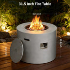HOTEAGLE 32" Propane Fire Pit Table Round, 50000 BTU Powerful Gas Firepit Table, CSA Certified, Ideal Outdoor Fire Pit for Dining, Party in Patio, Garden, Yard