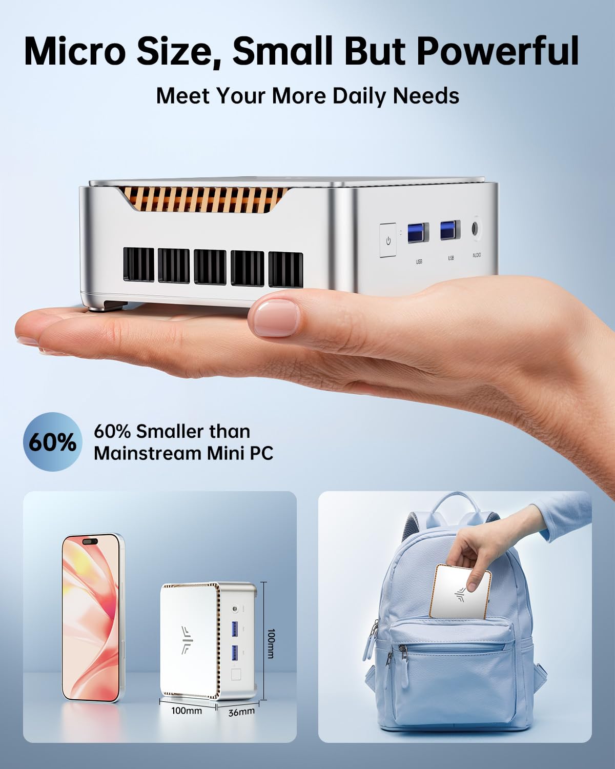 KAMRUI GK3Plus Mini PC, 16GB RAM 512GB M.2 SSD Mini Computers