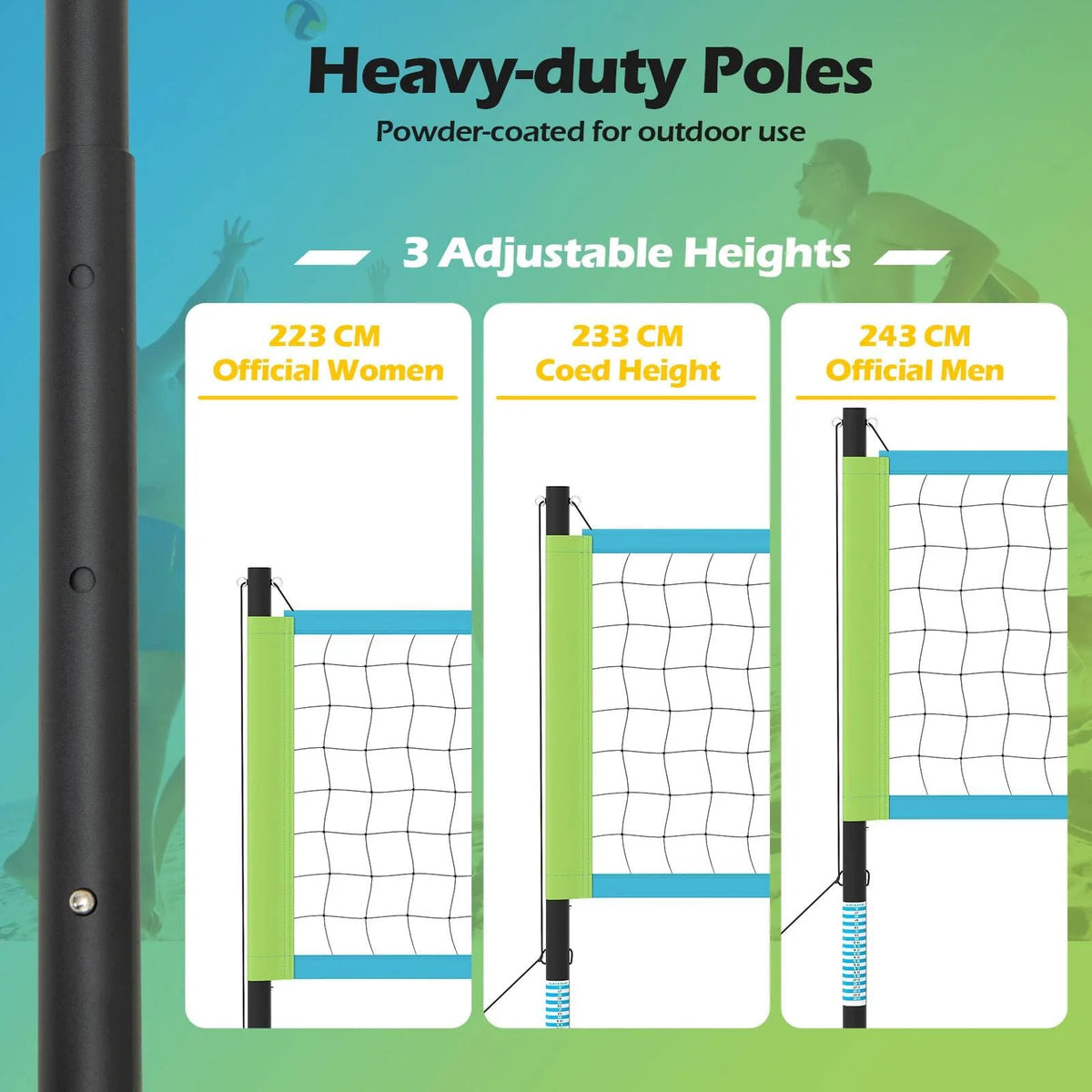 Portable Outdoor Volleyball Net Set
