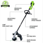 40V 14  Brushless Cordless (Attachment Capable) String Trimmer, 4.0Ah Battery and Charger Included