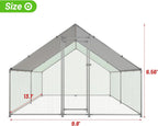 Large Metal Chicken Coop Walk-in Poultry Cage with Water-Resident and Anti-UV Cover Duck Rabbit Cat House Outdoor Chicken Run Pen with Spire Shaped Cage