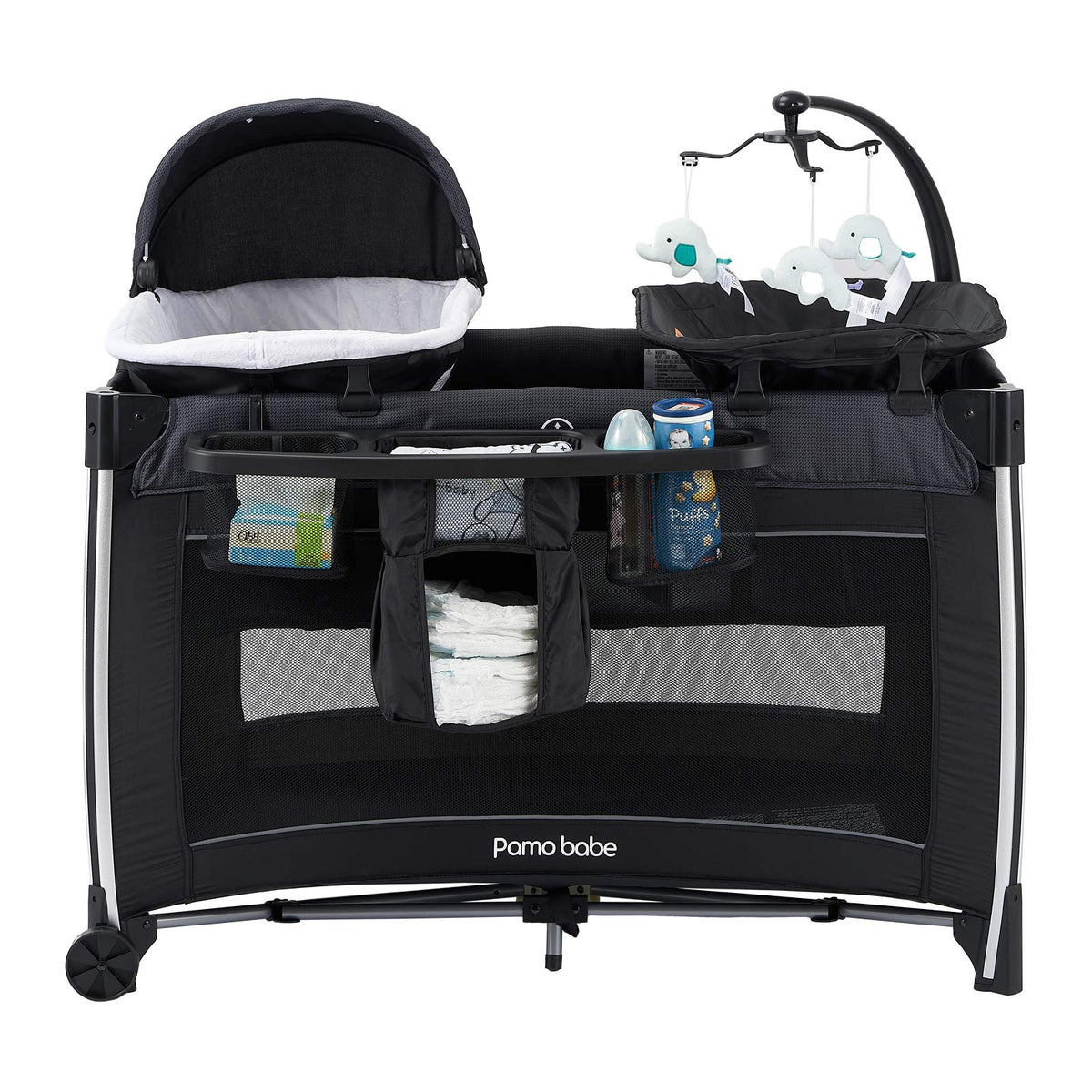 Pamo Babe 4 in 1 Portable Baby Crib Deluxe Nursery Center