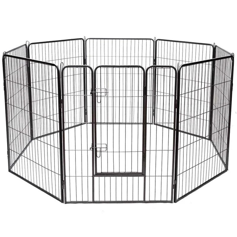 40" 16/8 Panel Pet Playpen with Door, Foldable Dog Exercise Pen, Metal Dog Puppy Cat Fence Barrier Kennel