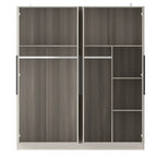 Modern Freestanding Solid Wood Wardrobe Closet With Storage Shelves