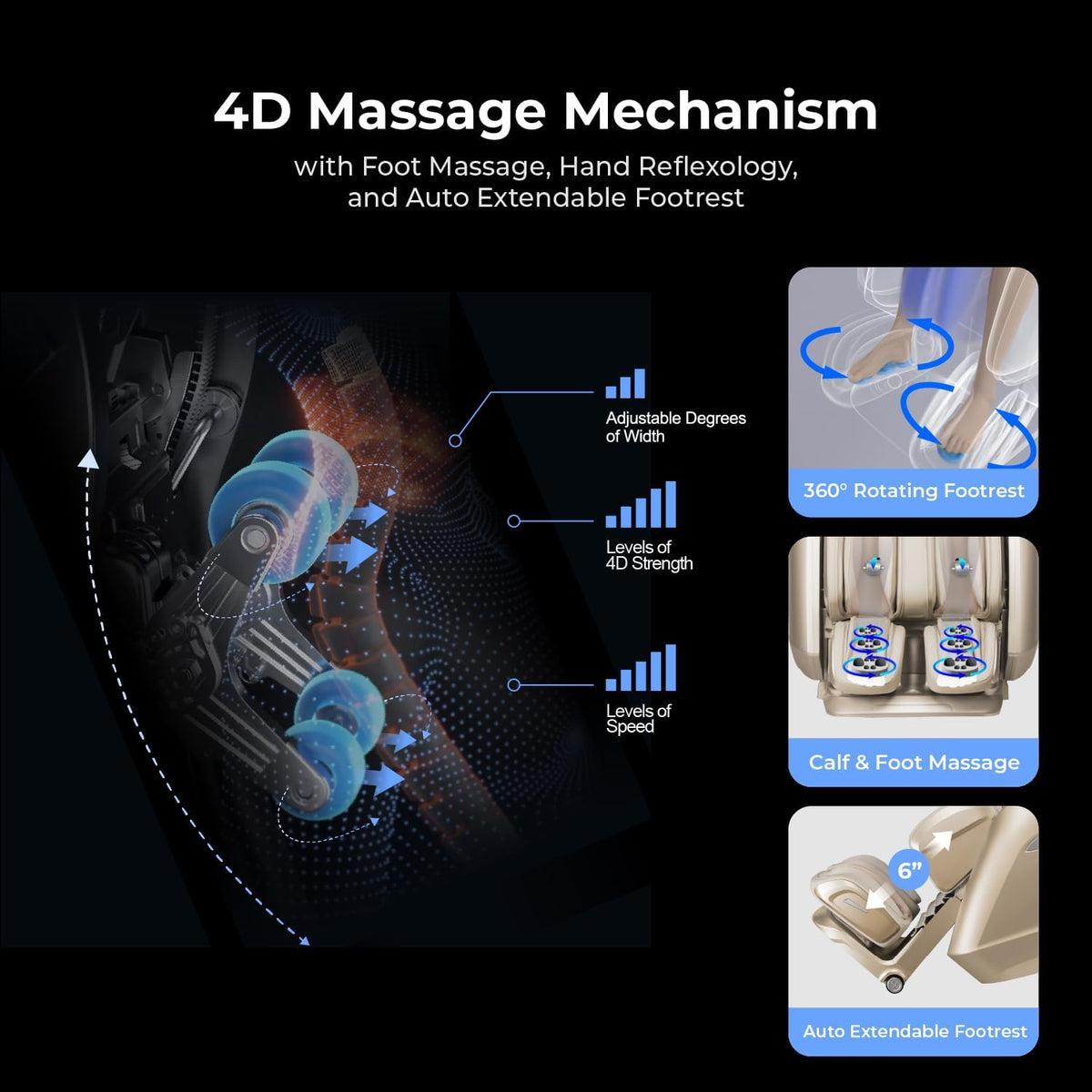 Osaki 4D Achilles l 360 Rotating Footrest l Full Body Massage Chair l Zero Gravity l 360 Kenading Calfrest l Lumbar Heating l Touchscreen Controller l Auto Body Scan l Bluetooth Speaker (Brown)