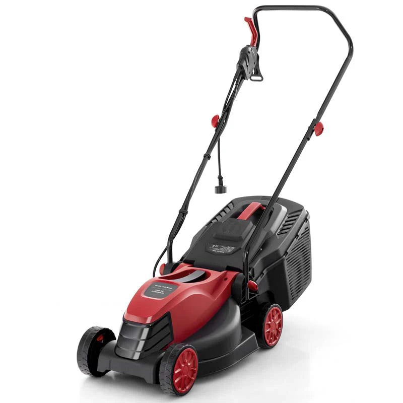 10 AMP 13" Electric Push Lawn Mower 2-in-1 Walk-Behind Lawnmower with Collection Box, 3 Adjustable Height Position