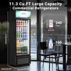 Commercial Glass Door Display Refrigerator Merchandiser 11.3 Cu. Ft