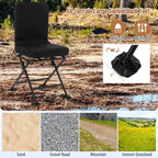 360° Swivel Hunting Blind Chair with All-Terrain Duck Feet, 330LBS Capacity, Folding Silent Deer Hunting Chair, Portable Ground Blind Chair