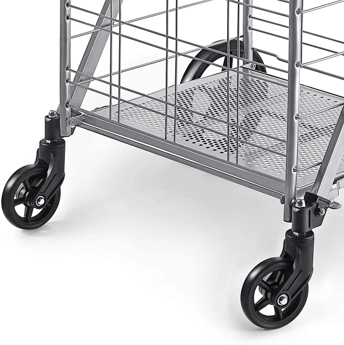 Shopping Cart with Wheels, Metal Grocery Cart with Wheels, Shopping Carts For Groceries