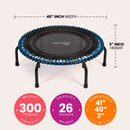 JumpSport 350 Pro Fitness 39" Cardio Workout Indoor Trampoline, Teal/Black