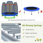 7 FT ASTM Certified Kids Trampoline Recreational Bounce Jumper with Safety Enclosure Net