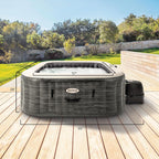 INTEX 28451EP PureSpa Greystone Deluxe Spa Set: Includes Energy Efficient Spa Cover and Wireless Control Panel �C Spa Control App �C Built-In FastFill Inflation System �C 6 Person Capacity �C 77" x 28"