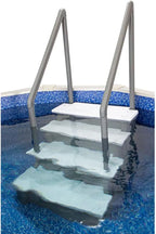 Select Anti-Slip in-Pool Steps | Gray | for Above Ground Swimming Pools | Can Mount to Decks 48" to 54" H | Safety Stairs Capacity Up to 300 lbs