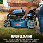 SENIX 201cc 22" 3-in-1 Gas Lawn Mower  Variable Speed Rear Wheel Self-Propelled Mower  Mulching  Bagging  Discharging  Foldable  6 Cutting Height Adjustable  for Garden Yard