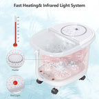 Foot Spa Bath Massager Pedicure Spa Tub with Heat, 2 Rollers, 4 Shiatsu Massagers, Temperature Control, Timer, 3-Angle Shower
