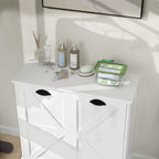 Tilt Out Laundry Hamper Cabinet with Basket, Removable Laundry Basket, Farmhouse Freestanding Hidden Trash Can Cabinet with Laundry Storage Basket for Bathroom, Kitchen
