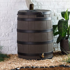 50 Gallon  Darkened Rib Rain Barrel, Green
