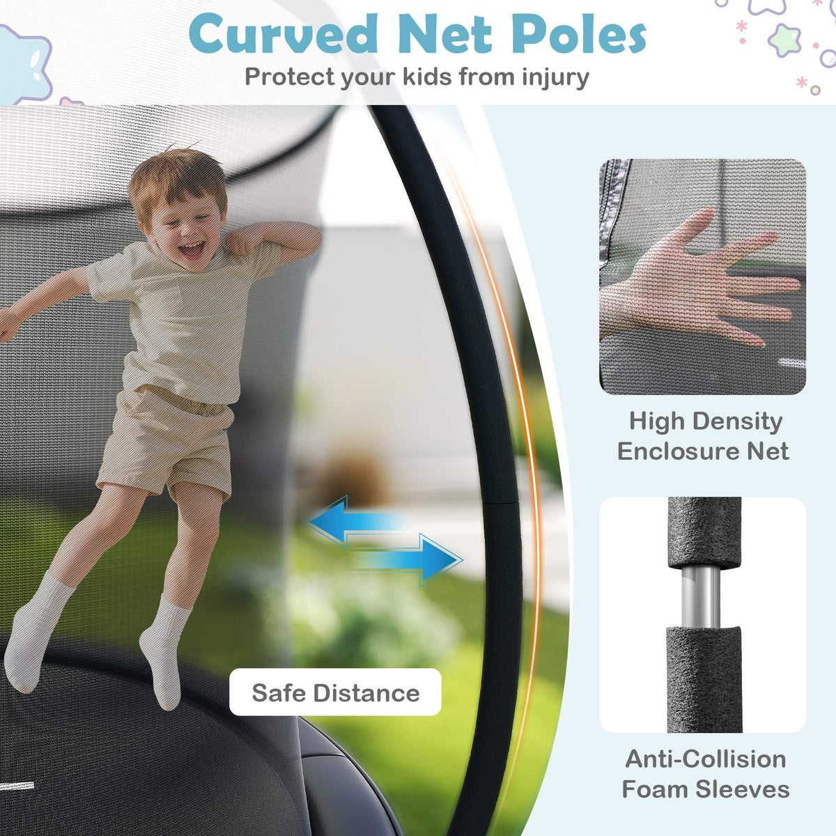 Heavy Duty Recreational Trampoline with Safety Enclosure Net