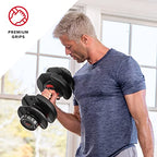Bowflex SelectTech 552 Adjustable Dumbbells Pair, 5-52.5 lbs, Space-Saving Home Gym Equipment