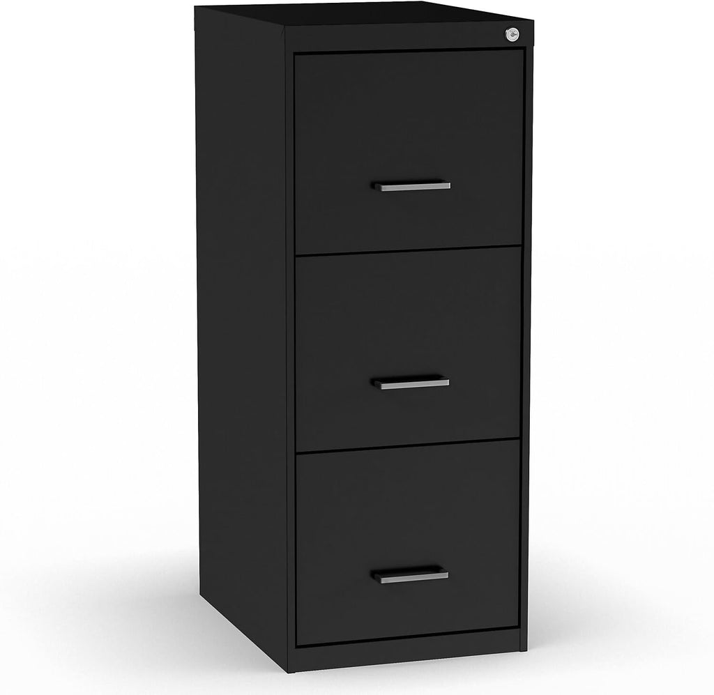 Staples Vertical File Cabinet for Letter/Legal Files, 3-Drawer, Letter/Legal Compatible, Locking, Black
