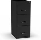Staples Vertical File Cabinet for Letter/Legal Files, 3-Drawer, Letter/Legal Compatible, Locking, Black