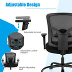 400 LBS Mesh Big & Tall Office Chair Ergonomic Executive Chair Rolling Swivel Computer Task Chair