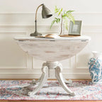 SAFAVIEH Jeane Antique White Drop Leaf Dining Table - 43 W x 43 D x 31 H - 43Wx43Dx31H