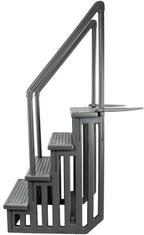 Select Anti-Slip in-Pool Steps | Gray | for Above Ground Swimming Pools | Can Mount to Decks 48" to 54" H | Safety Stairs Capacity Up to 300 lbs