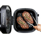 PowerXL Grill Air Fryer Combo Plus 6 QT 12 in 1 Indoor Slow Cooker, Roast, Bake, 1550 Watts, Stainless Steel Finish : Home &amp; Kitchen