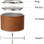 OutVue Stainless Steel Smokeless Fire Pit, Outdoor Smokeless Firepit, Wood Burning Fire Pits for Bonfire, Patio, Camping, Low Smoke Firepit for Outside (Rusty, 27 Inch)
