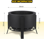 Garvee 26 in Smokeless Fire Pit with Ash Tray Base, Smokeless Outdoor Fire Pits with Adjustable Foot&Fire Poker,Firepit with Dust Bag, Outdoor Firepits for BBQ, Bonfire, Camping