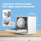 COMFEE' Portable Dishwasher Countertop with 5L Built-in Water Tank, No Hookup Needed, 6 Programs, 360° Dual Spray, 192�?High-Temp& Air-Dry Function, Mini Dishwasher for RVs, White