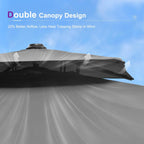 PURPLE LEAF 9' X 12' Cantilever Outdoor Umbrellas Large Patio Umbrella Hanging Double Top Rectangle Offset Umbrella with 360°Rotation Tilting Umbrella Outdoor Patio  Grey