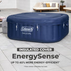 Coleman SaluSpa Atlantis AirJet Inflatable Hot Tub  4 to 6 Person Square Portable Outdoor Spa with 140 Air Jets  App Control and EnergySense Insulated Cover  71" x 28"